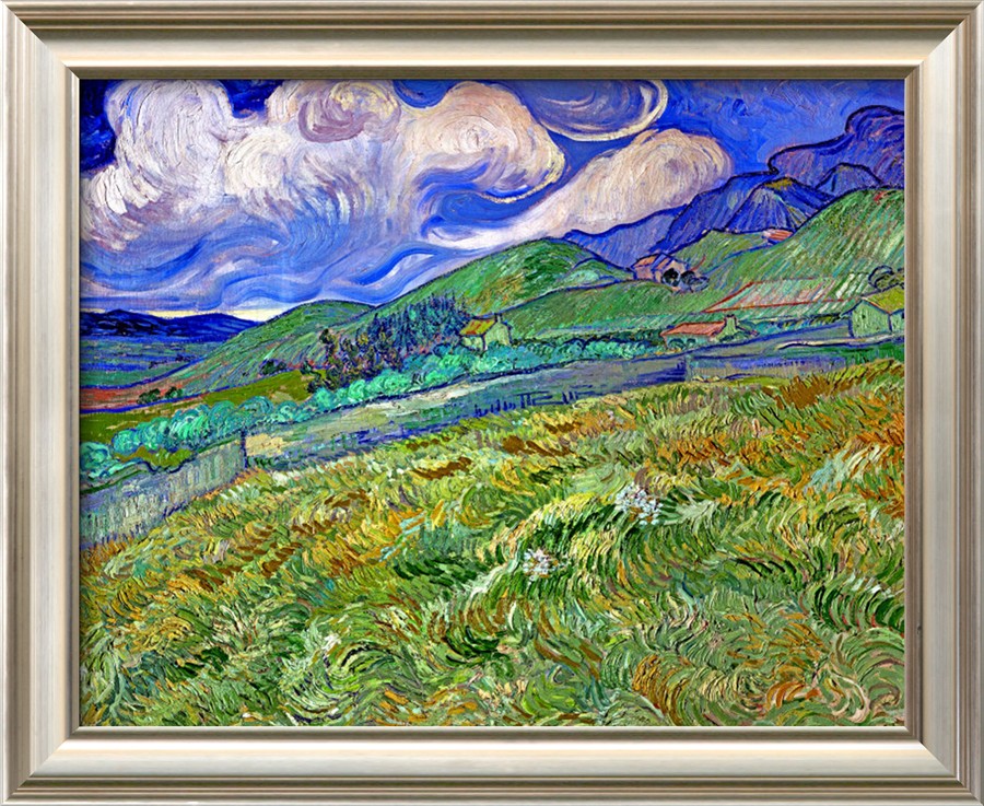 Wheatfield and Mountains - Vincent Van Gogh Paintings